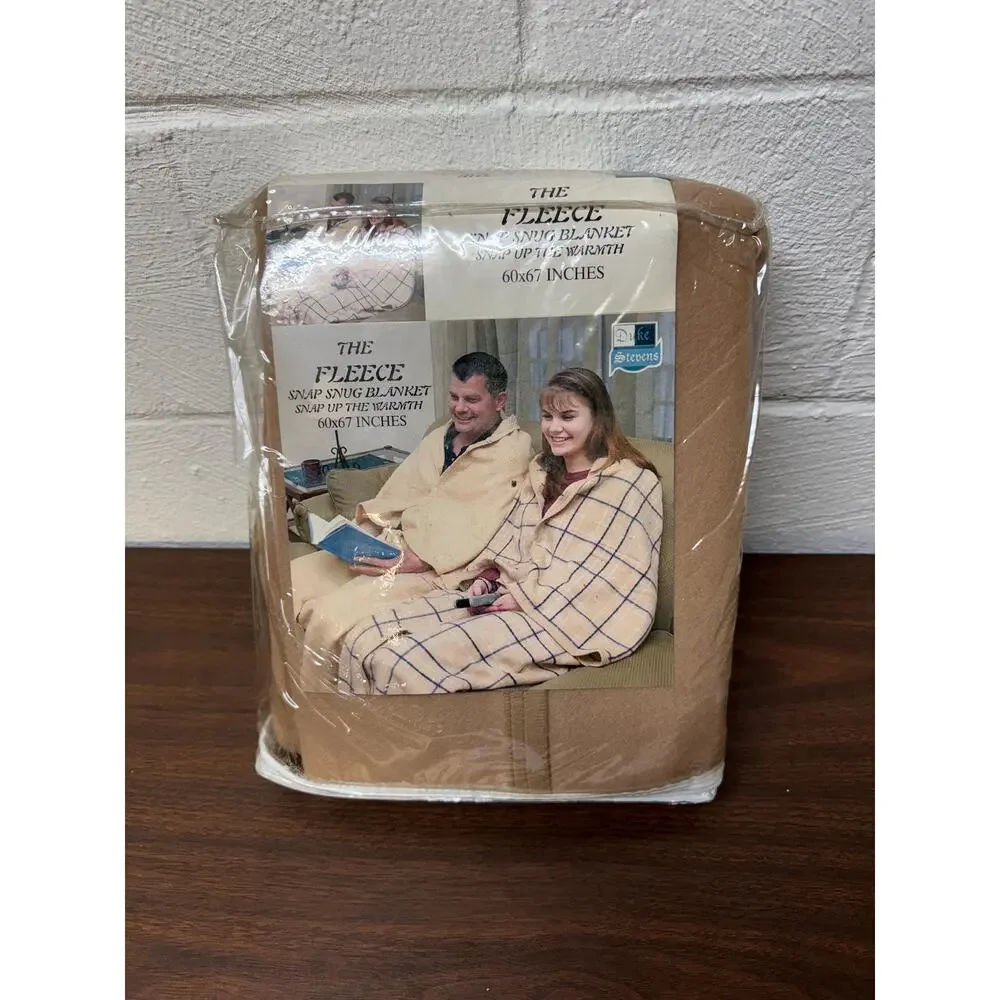 Vintage Fleece Snap snug blanket wearable snuggie New Old Stock NOS